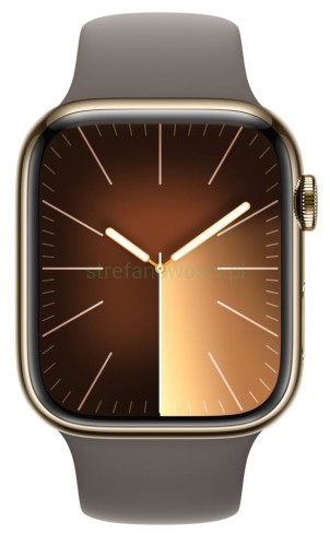 Smartwatch Apple Watch Series 9 GPS + Cellular 45mm złoty + pasek brąz pop.