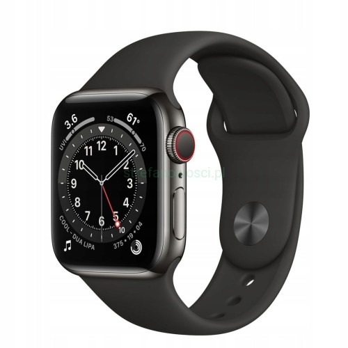 Apple Watch 6 40mm cellular NFC LTE eSIM + czarny pas