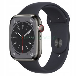 Smartwatch Apple Watch series 8 GPS + Cellular 45mm czarny zaplombowany