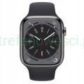 Smartwatch Apple Watch series 8 GPS + Cellular 45mm czarny zaplombowany