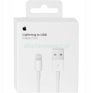 Kabel Apple Lightning - USB 1 m biały zaplombowany oryginał