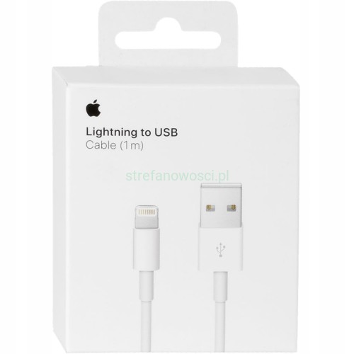 Kabel Apple Lightning - USB 1 m biały zaplombowany oryginał