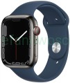 Apple Watch series 7 GPS Cellular 45mm stal grafit + pasek skóra biała