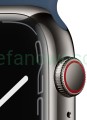 Apple Watch series 7 GPS Cellular 45mm stal grafit + pasek skóra biała