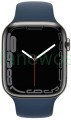 Apple Watch series 7 GPS Cellular 45mm stal grafit niebieski zaplombowany