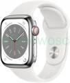 Smartwatch Apple Watch series 8 GPS + Cellular 41mm stal srebrny + biały