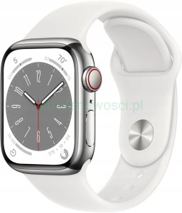 Smartwatch Apple Watch series 8 GPS + Cellular 41mm stal srebrny + biały
