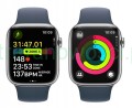 Smartwatch Apple Watch Series 9 GPS + Cellular 45mm srebrny + pasek skóra