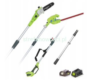 Greenworks pilarka/nożyce żywopłotu wysięgnik 2.7m /24V