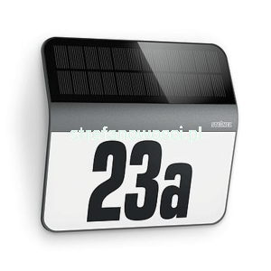 Solarny podświetlany numer domu LED STEINEL XSolar LHN czujnik zmierzchu  srebrny