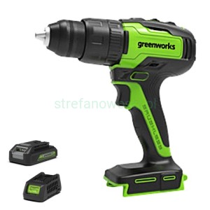 Wiertarko-wkrętarka GREENWORKS 24V akum. 2Ah ład.