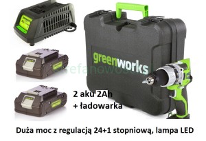 Wiertarka/wkretarka akumulatorowa Greenworks USA